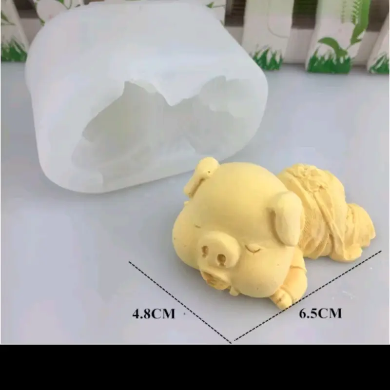 NHIENCAKE Khuôn silicon 4D heo tắm tiên dùng làm pudding, thạch rau câu, sáp nến, xà phòng 1