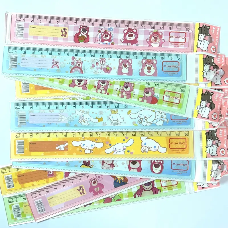 SỈ _ [20CM] LON 100 Cây Thước Nhựa / Thước Kẻ Nhựa / Thước Kẻ Học Sinh Nhiều Hình Dễ Thương Aihao Dài 20CM (Màu Ngẫu Nhiên) 7