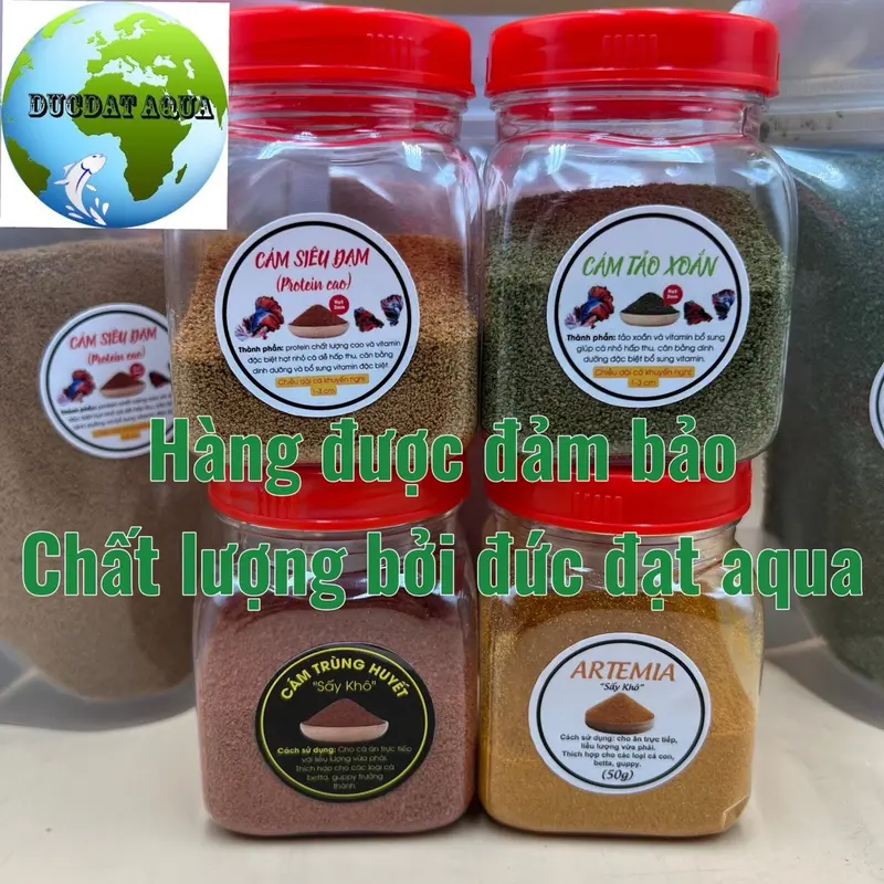 ￼ARTEMIA , trùng huyết , siêu đạm , tảo xoắn sấy khô,  50-100g giàu dinh dưỡng- TOP 1thức ăn cho cá con -đức đạt aqua 7