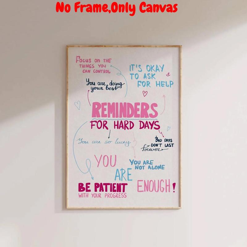 Motivational Slogan Pattern Unframed Painting, Canvas Wall Art, Wall Decor for Home Living Room Bedroom, Home Decor, Ornaments 5