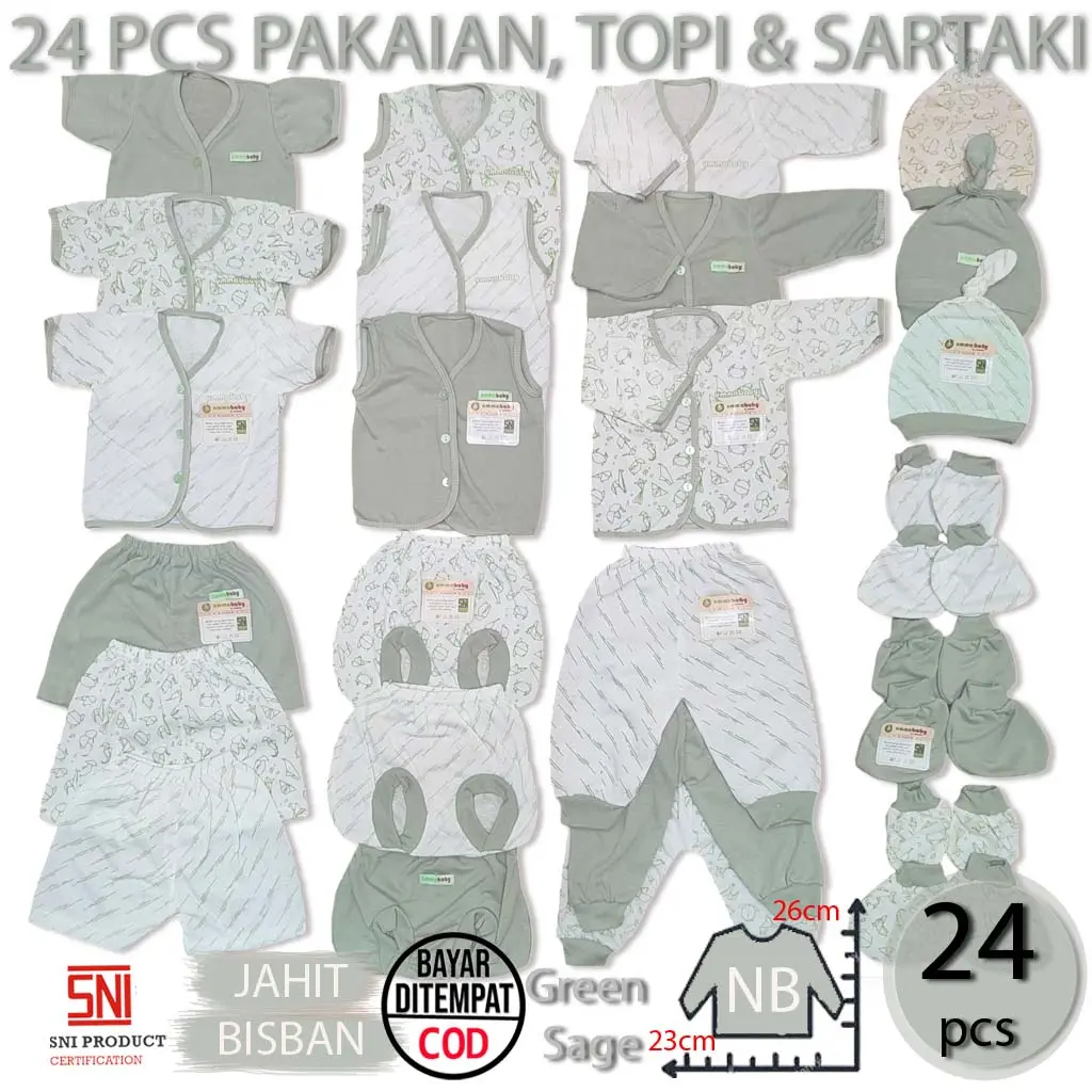 24 Pcs Baju Bayi Celana Bayi Setelan Bayi Baju Bayi Newborn Baju Bayi Baru Lahir Atasan Bayi Baju Bayi Perempuan Kado