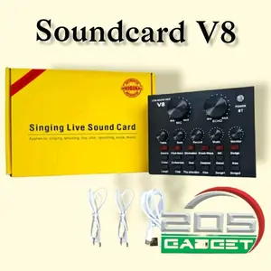Soundcard V8 Bluetooth Audio External Mixer Wired Recording Live Streaming