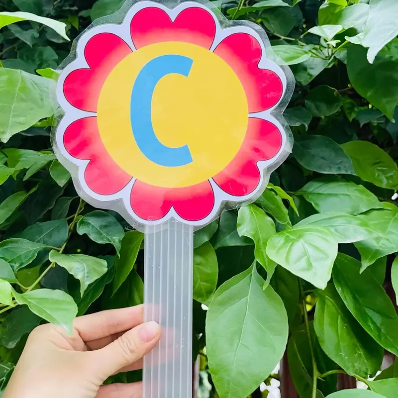 Thẻ hoa đáp án cầm tay cán nhựa cứng 3