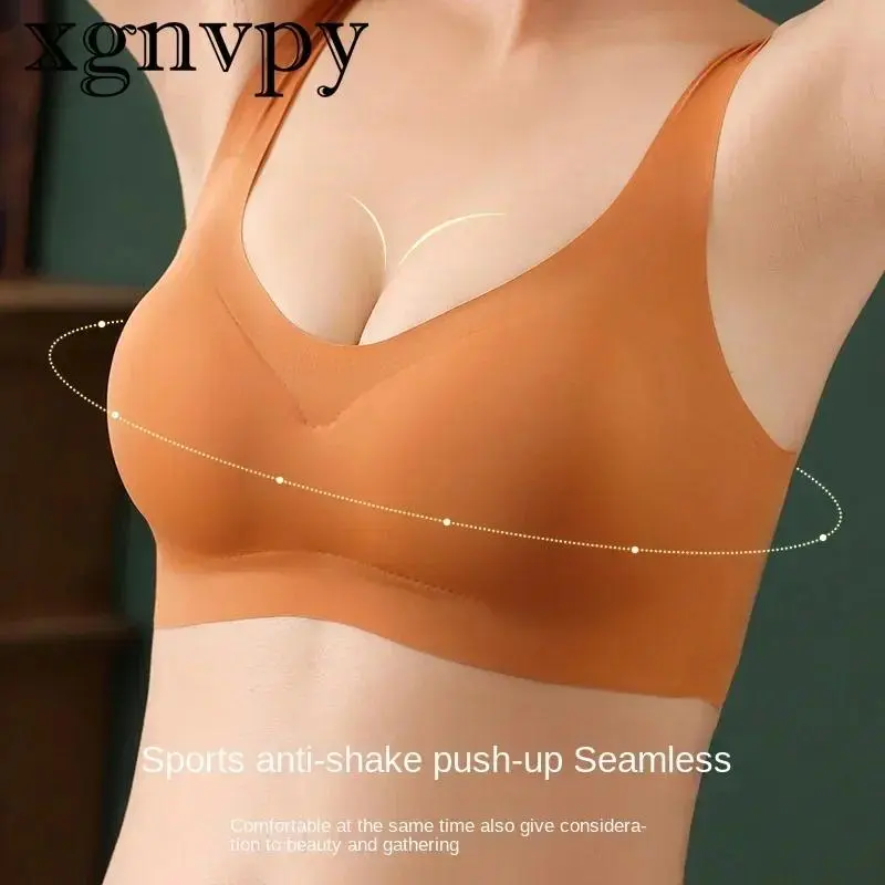 Ice silk seamless underwear peace of mind fourth generation women one-piece vest bra without underwire sports sleep bra
