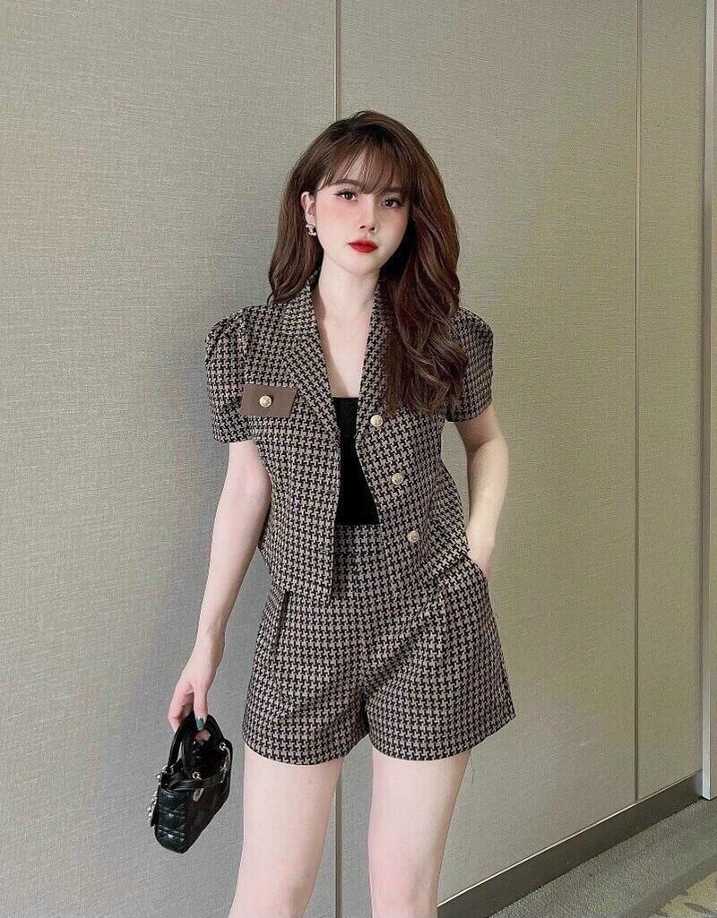 Product Introduction of Set vest áo cộc tay quần sooc thanh lịch Top Nữ Women 3