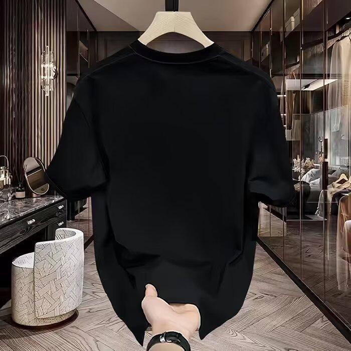Product Introduction of Cotton 250gsm summer short sleeved T-shirt for men, casual, trendy, fashionable, printed T-shirt, round neck, sports, breathable 6