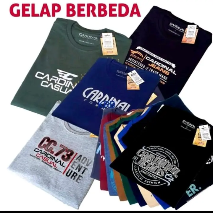 BAJU KAOS CARDINAL 3 PCS 100K Combed Kain Motif Combat Variasi Pria Katun Distro Keren Polos 1