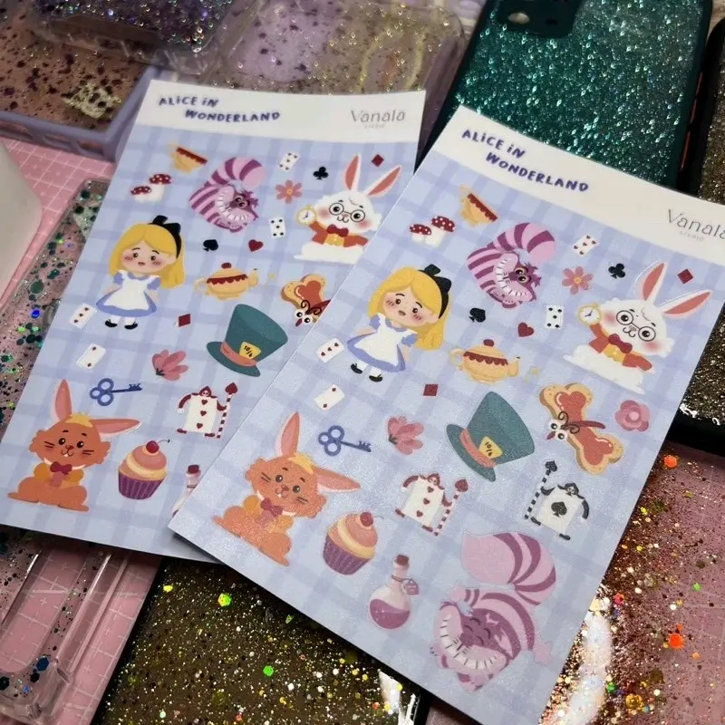 Alice in Wonderland Sticker Set / Sticker Sheet Alice in Wonderland / Sticker Tumblr / Sticker Deco Alice / Sticker Aesthetics 3