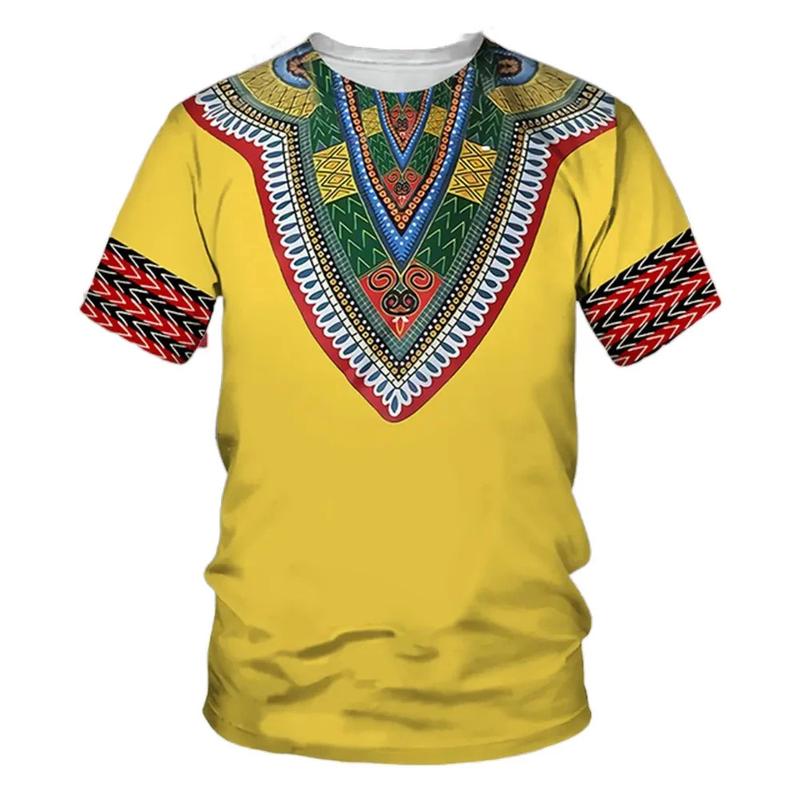 Product Introduction of New Summer African Ethnic Style Pattern 3D Print T-Shirts Men Women Tshirt Short Sleeve Oversized Harajuku Tee Top Kid 3D Thai floral print 21