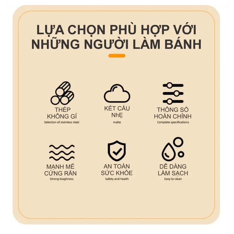 Phới đánh trứng bằng tay thép không gỉ đủ size - THE GARDEN 2