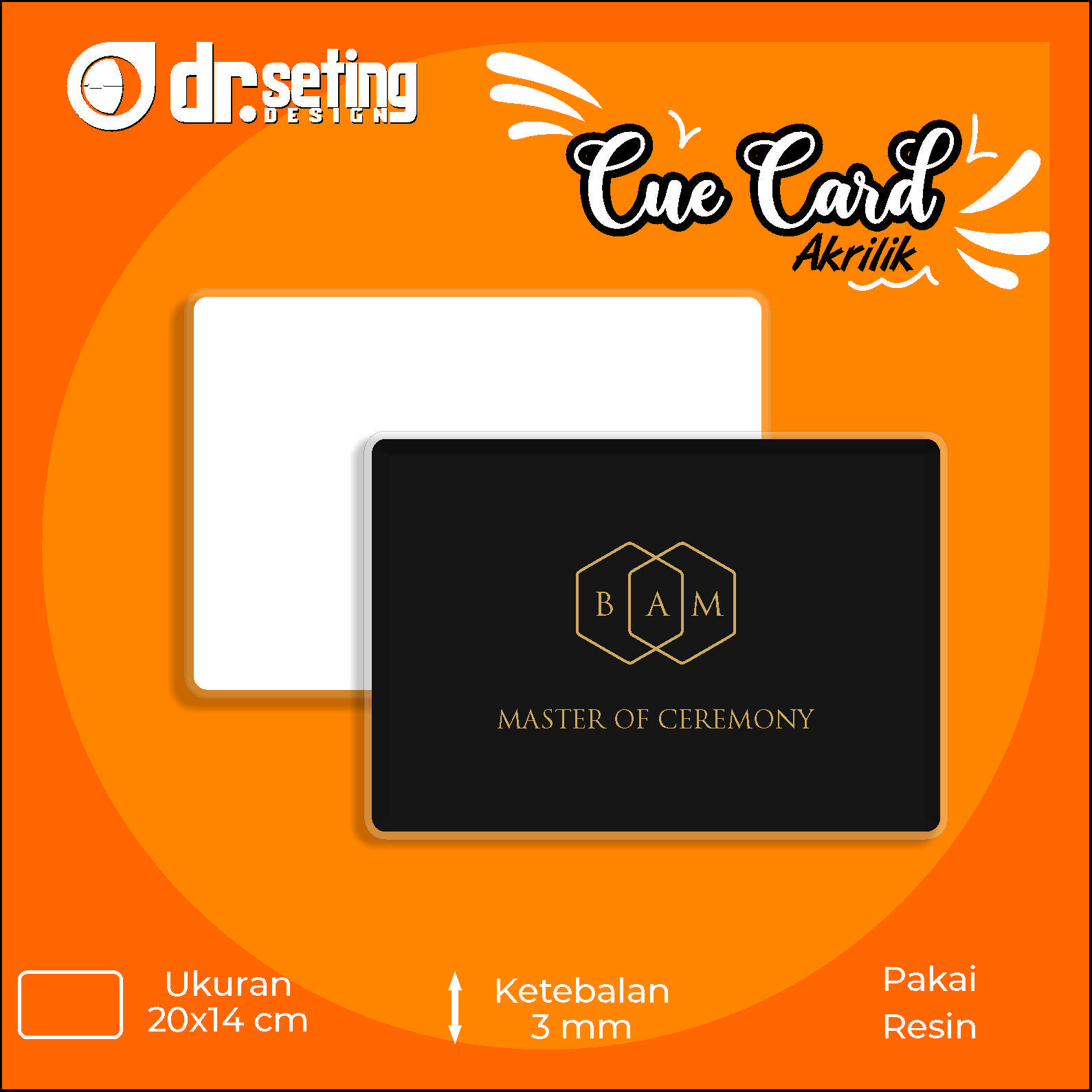 (PREE ORDER) CUE CARD MC AKRILIK / Q CARD PEMBAWA ACARA Stiker Besi ...