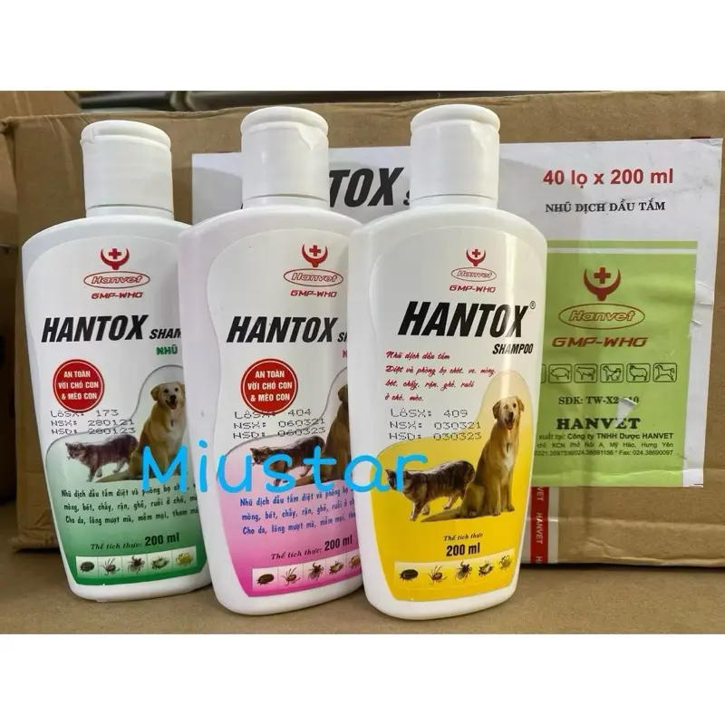 ￼Sữa Tắm Ve Rận Bọ Chét Chó Mèo Hantox Shampoo 200ml