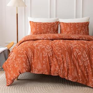 Floral Print Duvet Cover Set, 1 Set Including 1 Count Duvet Cover & 1/2 Counts Pillowcase without Filler, Soft Bedding Set for Home Bedroom Dormitory Hotel