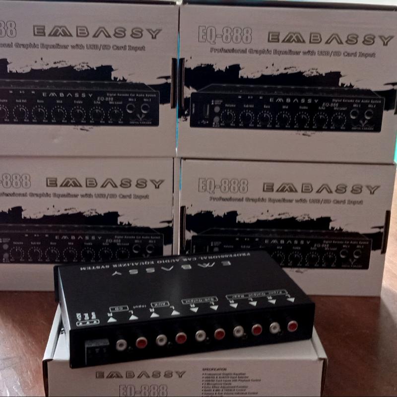 Parametrik EMBASSY EQ-888 USB MMC BLUETOOTH Pre Amp Equalizer EMBASSY 888 with subwoofer 4