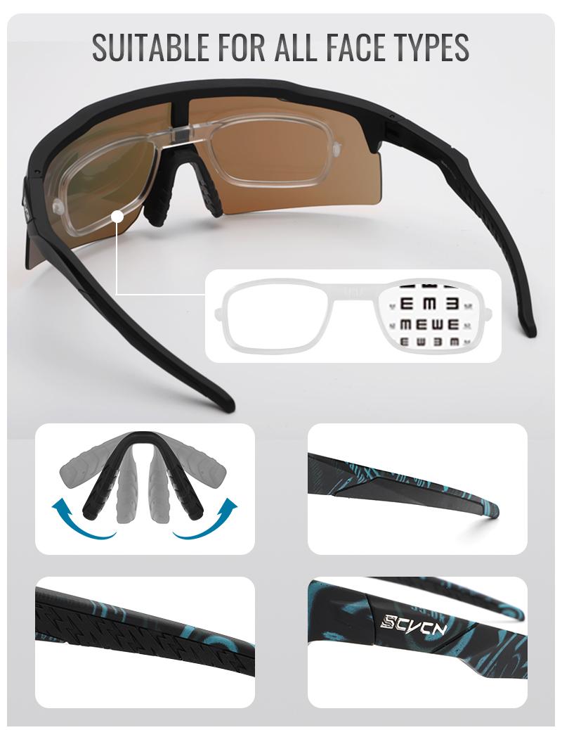 Product Introduction of SCVCN  Cycling Glasses Running Sunglasses UV400 Goggles Outdoor Sports Driving Motorcycle Glasses Men Women Bike MTB Glasses  Hiking bicycle riding  Running Camping Glasses 19