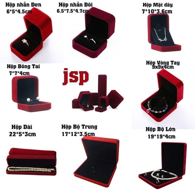 Hộp nhung đựng trang sức JSP nhận in Logo hộp đựng nhẫn nỉ nhung hộp nhẫn cưới dây chuyền vòng tay 2