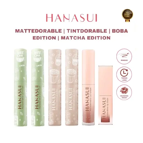 HANASUI BOBA Mattedorable Lip Cream Lip Tint  Lip Stain Matcha Latte Edition Boba Edition