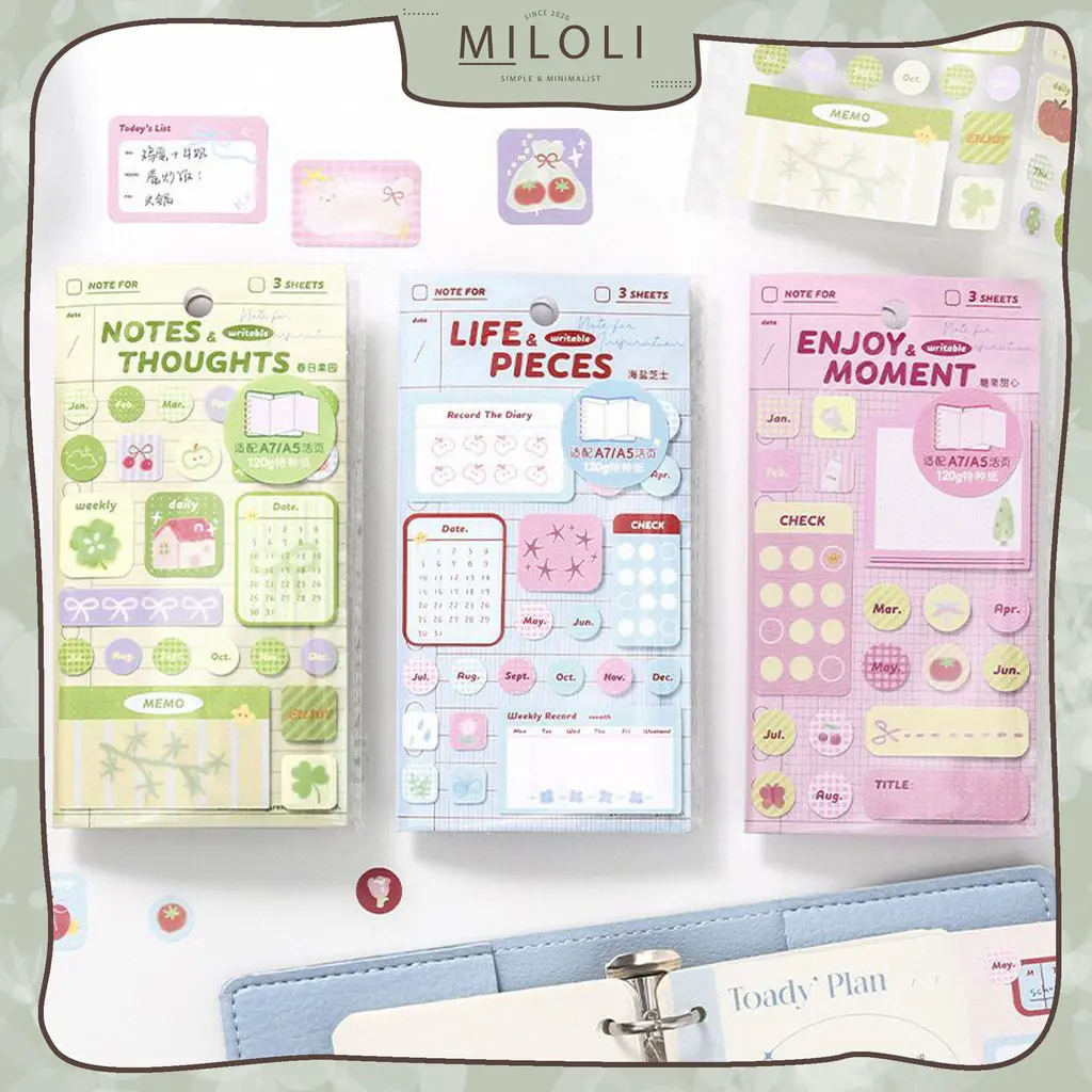[MILOLI] 3Sheets STICKER LIFE RECORD BOOK SERIES PET Mini DIY Diary ...
