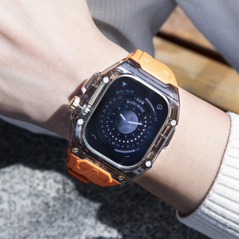 Product Introduction of 【Only strap】Suitable for Apple iwatch ultra [49mm] Glacier Integrated transparent strap Protective case sports smart watch 19