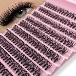Mixed Individual False Eyelashes (200pcs/box), Fluffy Curly Thick Fake Eyelashes, Lightweight Makeup Enhancement Lashes Clusters, Cosmetic