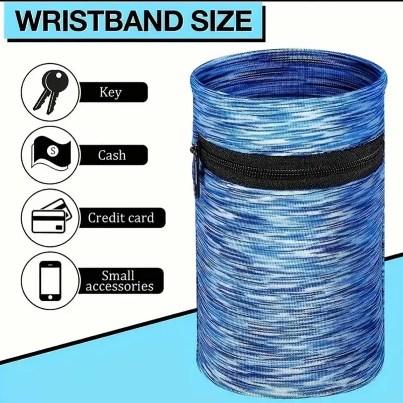 Outdoor Sports Wrist Bag with Zipper, 1 Count Elastic Wrist Storage Bag for Men & Women, Outdoor Running Accessories 6