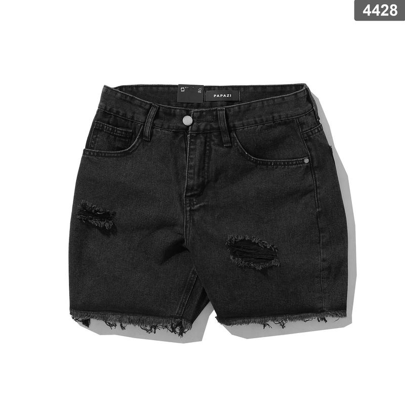 Quần short trên gối Mã_R4428, gam màu đen rách nhẹ, dễ phối đồ, phong cách cá tính - PAPAZI