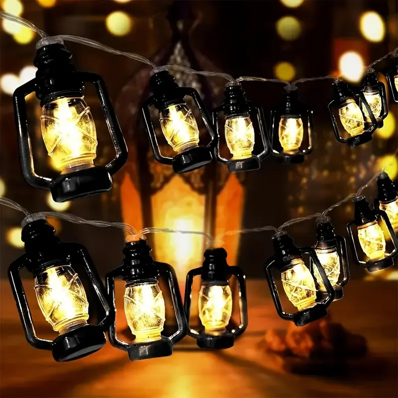 Vintage LED Light String, AA Batteries Required LED Light String, Decorative Light for Indoor & Outdoor, Home Decor 7
