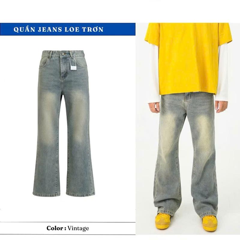 Quần jean ống loe nam wash nhiều màu chất bò cao cấp QJ09
