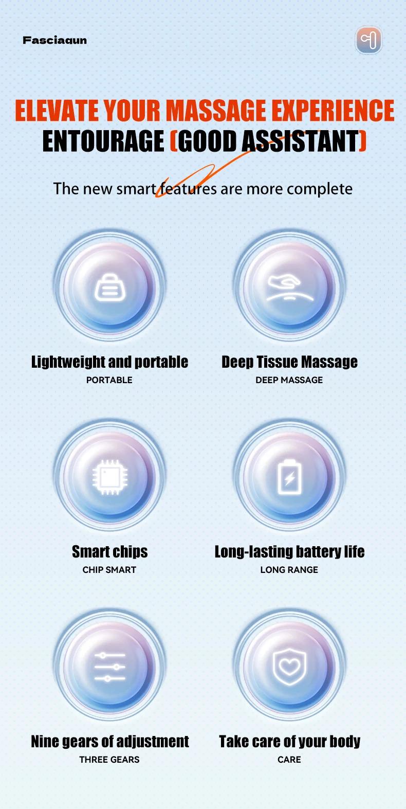 Product Introduction of Electric Fascia Massager Body Relaxation Trigger Point Massage Machine for Fitness Hammer Home Handheld Hammer 14