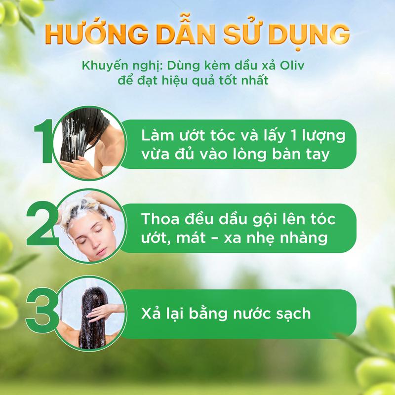 Dầu Gội Ôliv Dưỡng Tóc Chắc Khỏe 1L + Tặng Dầu Xả Ôliv Dưỡng Tóc Chắc Khỏe 650ML [S] 6
