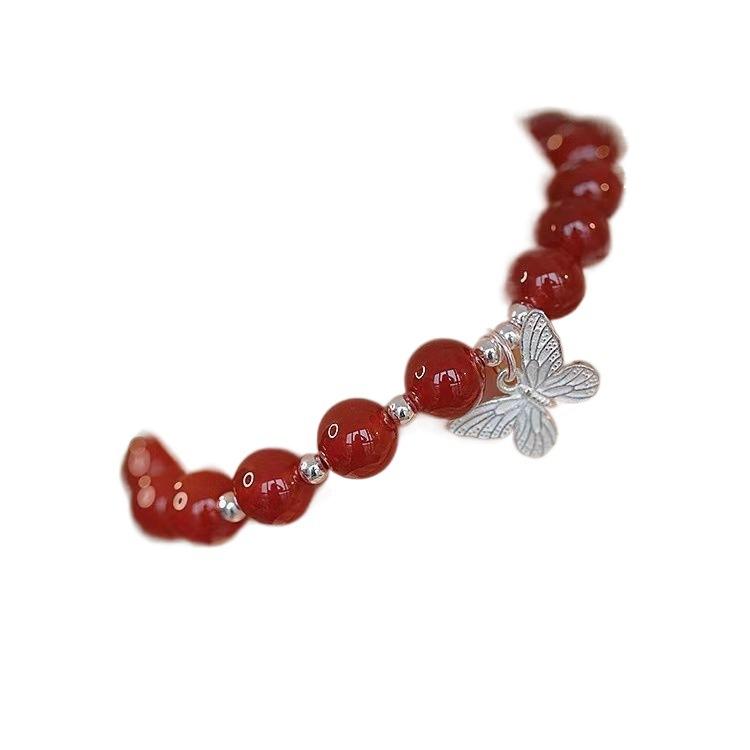 Vòng Tay Pyrite, Vòng Tay Ấn Độ, Vòng Tay Bướm Hạt Đỏ, Dành Cho Phụ Nữ, Độc Đáo, Cao Cấp, Thanh Lịch, Dễ Phối Đồ, Phong Cách Bạn Thân, Trang Sức Sinh Nhật, Phụ Kiện Cổ Điển, Vòng Tay Rắn, Vòng Tay Mơ Ba Cuộc Sống 4