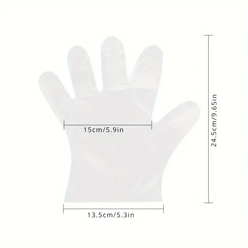 100/200/300 Easy-to-use Disposable Gloves - Disposable Food Preparation Gloves, Transparent, Suitable for Food Service, Cleaning, Food Processing, 2