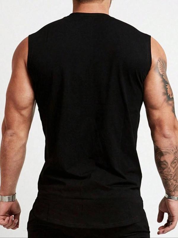 Men's Bull Head Print Round Neck Tank Top, Casual Fit Quick Drying Breathable Sleeveless Top for Gym Workout Running, Men's Clothes for Summer 7