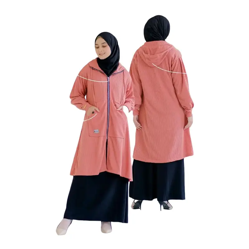 OUTER WANITA MUSLIM FATHIYAH BY ALIETHA Navy Atasan Baju Cardigan Panjang Basic Oversize Kardigan 0