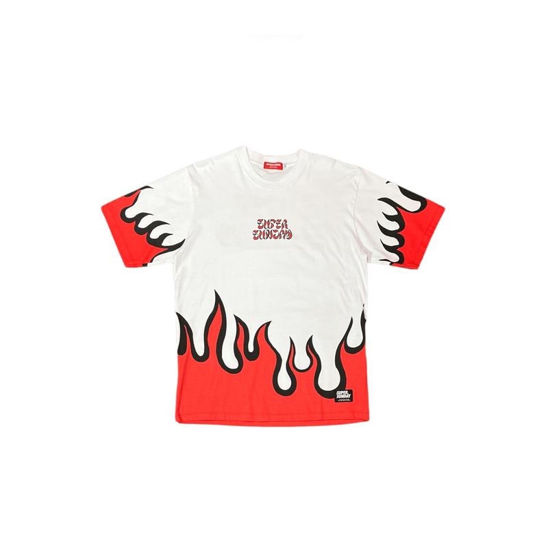 Product Introduction of SVG X Super Sunday Scale Tee Super Flame Tee 2023 Men Women Short Sleeve T-shirt 1