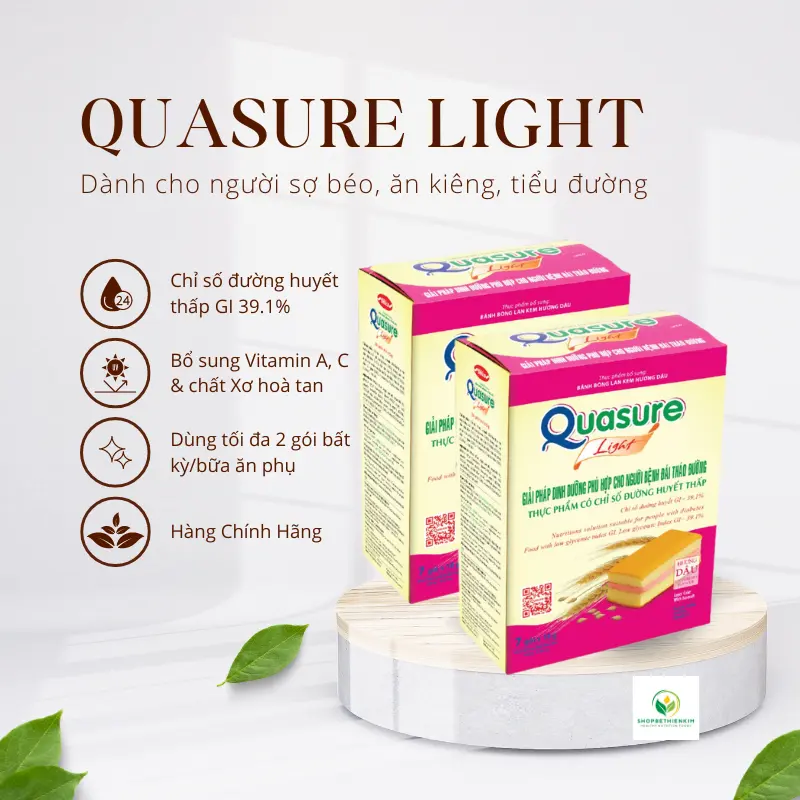 Bánh Bông Lan Quasure Lᶖght Dâu Bibica 126g - Thực phẩm dành cho người ăn kiêng, tiểu đường - Snack, Ăn Vặt Bánh Quy Food 0