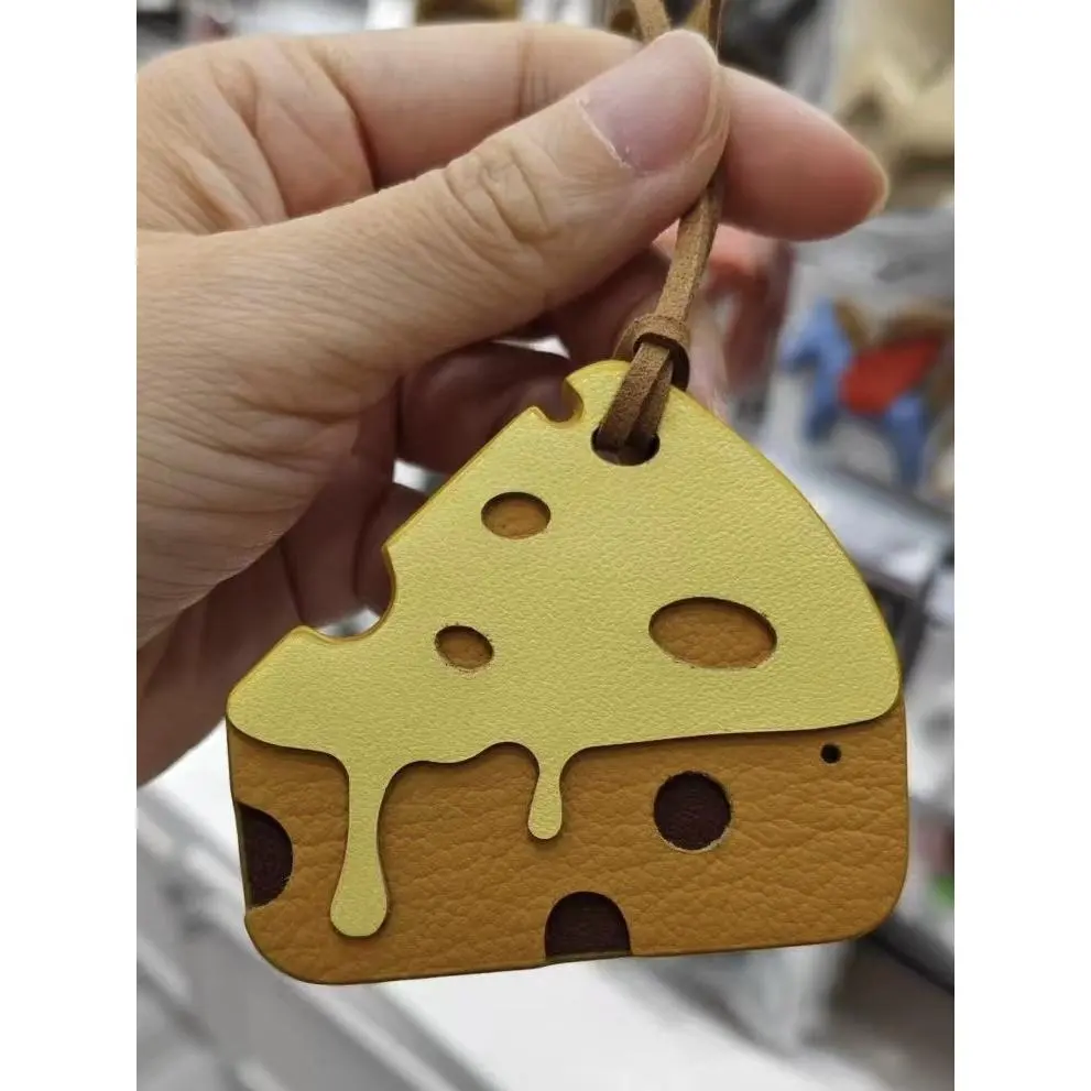 2025 New Sheepskin Pendant Cute Cartoon Cheese Bag Accessory, Cheese Cartoon Keychain,bag charms