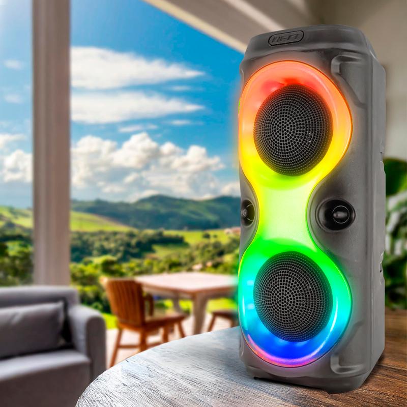 Caixa de som Bluetooth Com Led RGB Portátil FM USB TWS 30W