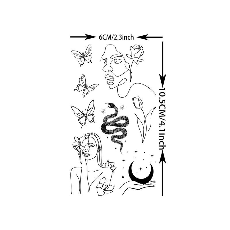 Product Introduction of Mixed Style Abstract Pattern Temporary Tattoo Sticker, 28pcs/set Fake Tattoo Sticker, Body Art Decoration Sticker For Women & Men 6