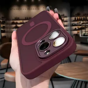 Magsafe Matte Bumper Shockproof Luxury Case For iPhone 15 14 11 12 13 Pro Max Clear For Wireless Charging Magnetic Cover