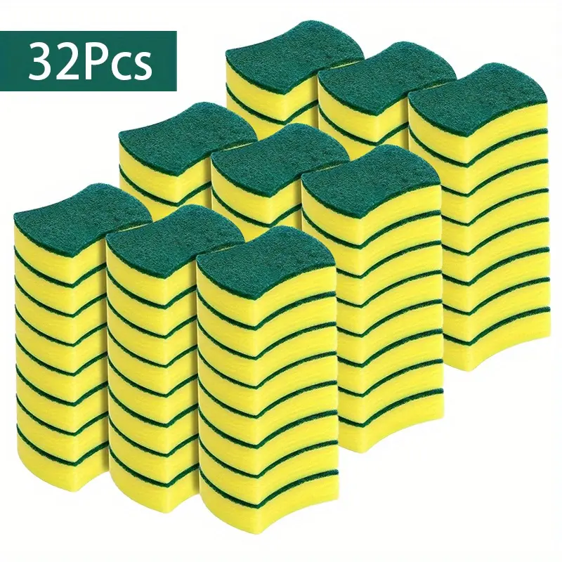 8/16/32-Pack Multifunctional Cleaning Sponges - Double-Sided Scouring Pad for Tough & Gentle Cleaning, Premium Non-scratch Kitchen Tools, Durable & Super Absorbent, Perfect for Household & Dishwashing Needs