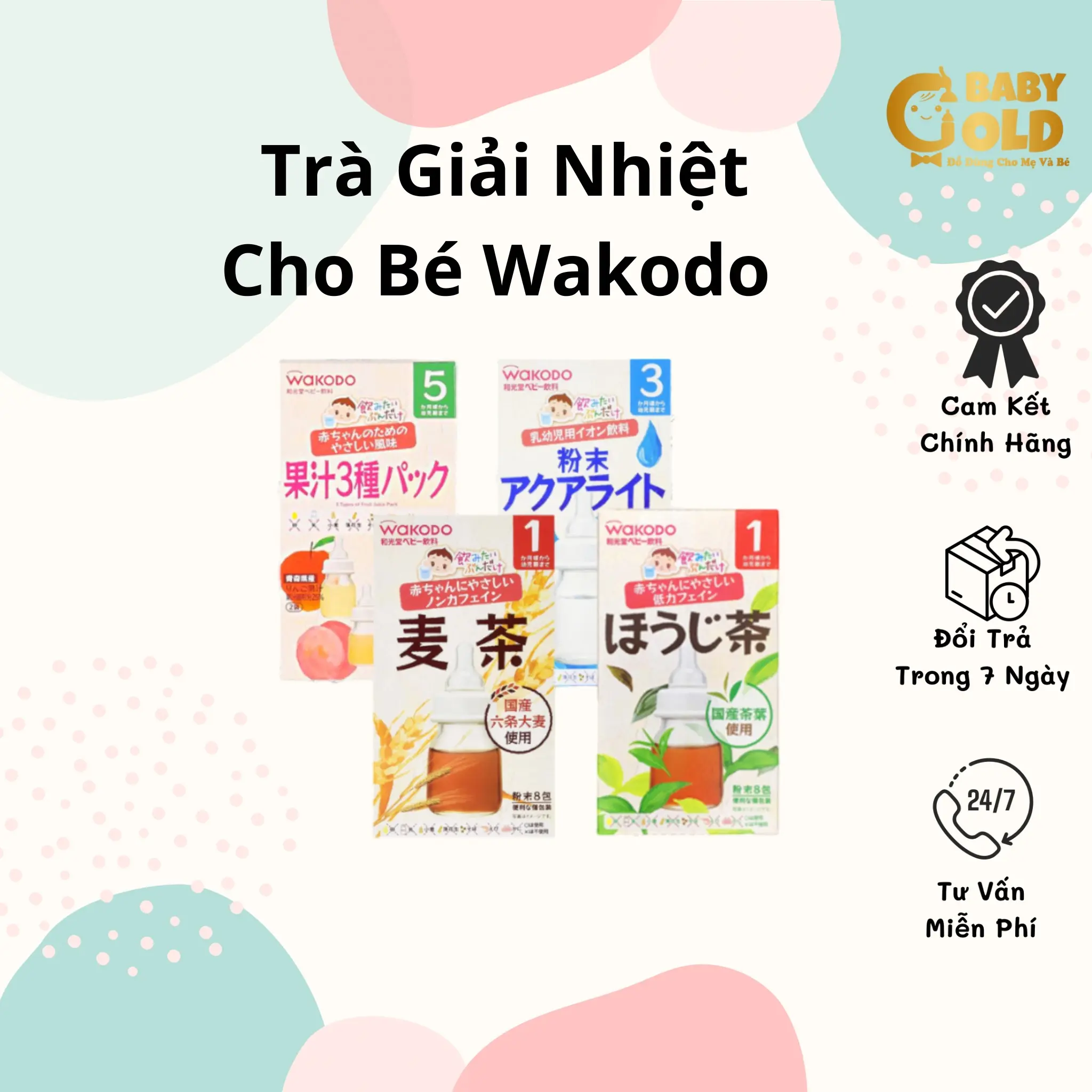 [ HÀNG CHÍNH HÃNG ] TRÀ GIẢI NHIỆT WAKODO  NHẬT BẢN 6 GÓI / 8 GÓI