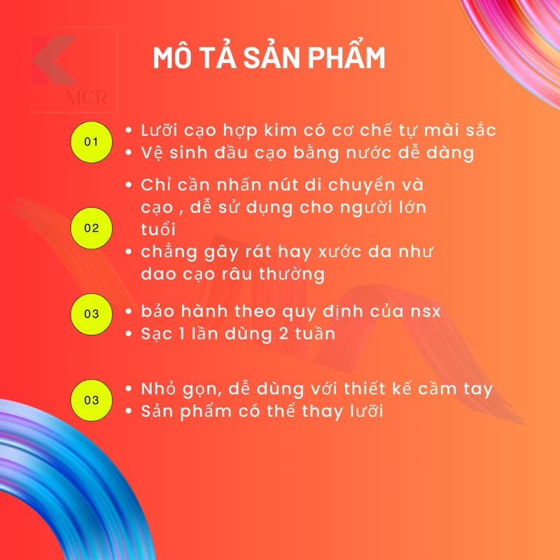 Product Introduction of [ bảo hành 12 tháng ] máy cạo râu mini , công nghệ lưỡi tự mài 5