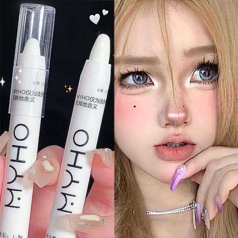 Bút Tơ Tằm Đi nét, Bút Bắt Sáng Màu Trắng, Bút Kẻ Mắt Ngọc Trai Làm Sáng Góc Mắt, Sáng Bóng, Không Thấm Nước, Dán Phấn Mắt Lấp Lánh