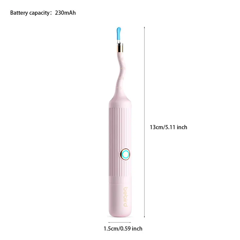 Bebird Earsight Plus Ear Wax Removal Tool Camera, Ear Cleaner with Flexible Wireless Ear Camera Otoscope, Visual Ear Pick Tweezers Wax Remover, Portable Ear Cleaning Kit for Adults, Pink 1