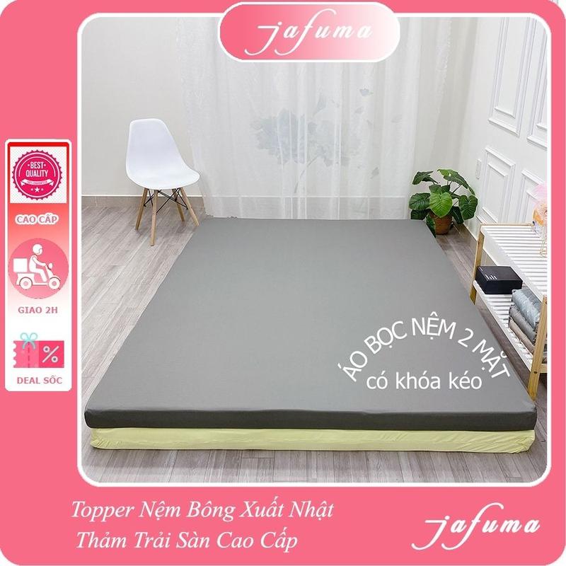 Áo bọc nệm topper 2 mặt có khóa kéo, Vỏ Bao Nệm Jafuma Cotton Poly và Thun Lạnh Ý | Nệm 3-10cm, ga giường thun lạnh