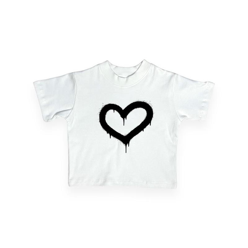 Áo phông croptop Cổ Tròn Nữ "Spray Heart" The Famous croptop Top Women 4