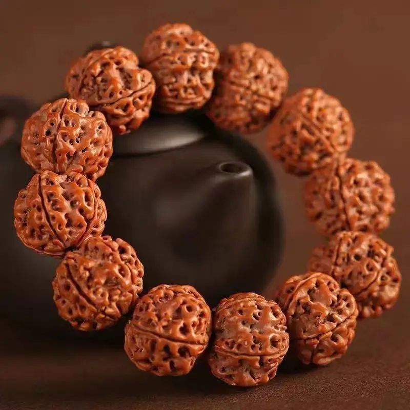 Vòng Tay Hạt Bồ Đề Rudraksha, Thiết Kế 5 Mặt, Nepal, Hạt Giống Mề Đay, Kinh Mân Tay Thật, Hạt Giống Chính Hãng Thích Hợp Cho Nam Và Nữ, Đồ Trang Trí Thủ Công