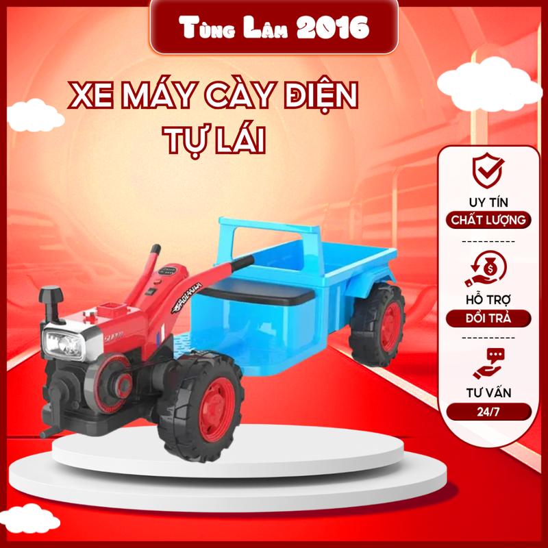 Xe máy cày điện cho bé xe công nông điện trẻ em có thùng kéo hàng cho bé - Đồ Chơi