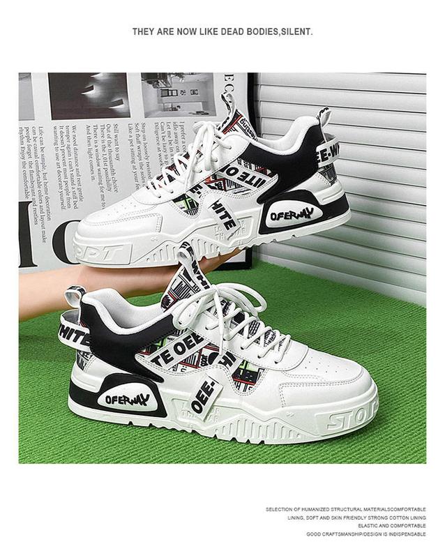 Product Introduction of White Men's Shoes Spring and Summer Breathable 2024 New Fashion Brand Thick Bottom Sports Casual Sneakers Niche Versatile Fashion Shoes 20